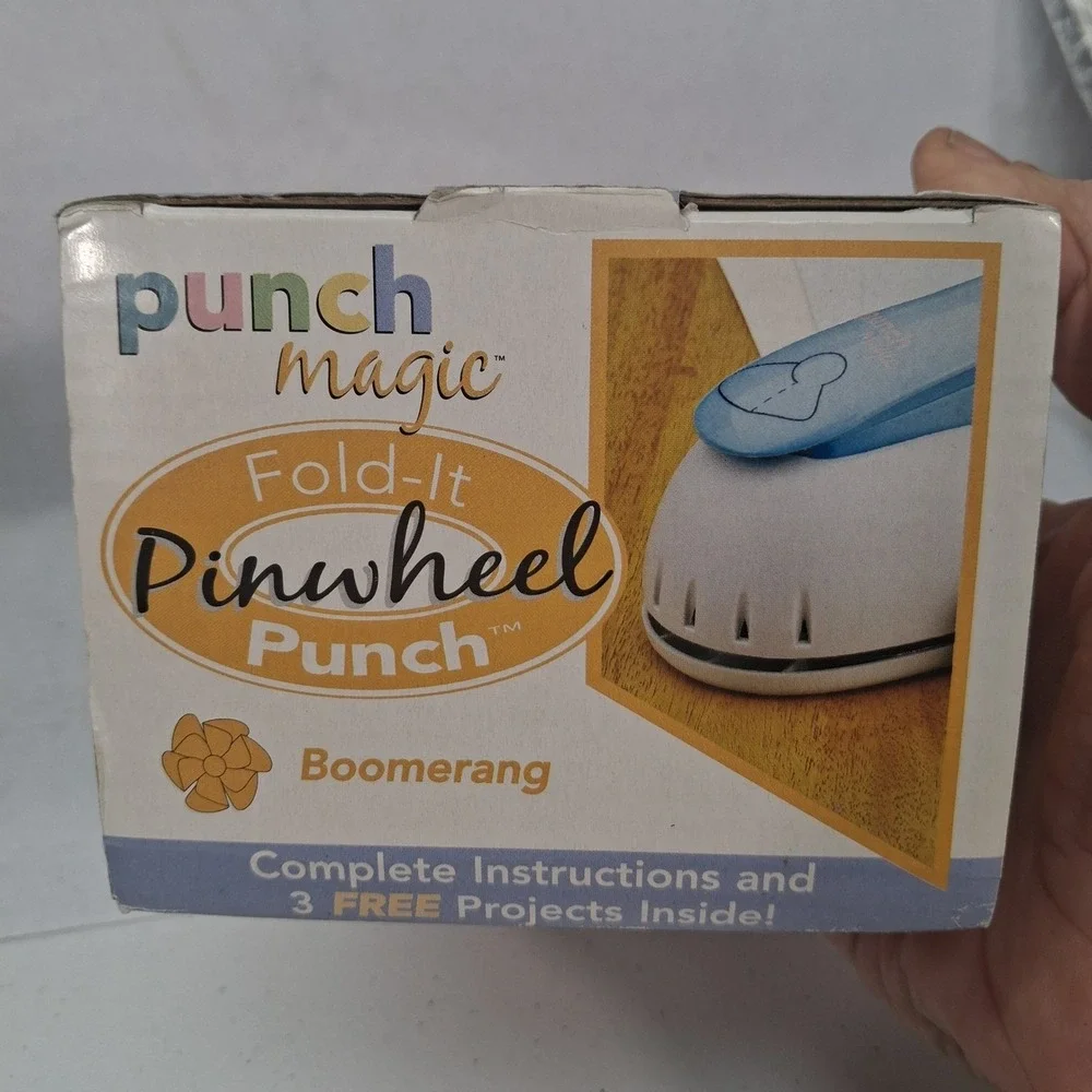 Punch Magic Fold-It Pinwheel Punch Waves Boomerang Paper Craft Tools Set EUC